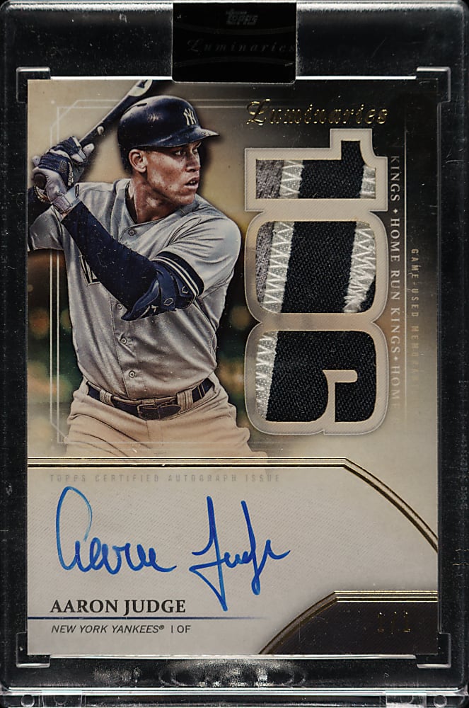 2020 Topps Luminaries Home Run Kings Autograph Patches #HRKAR-AJ Aaron Judge #1/1