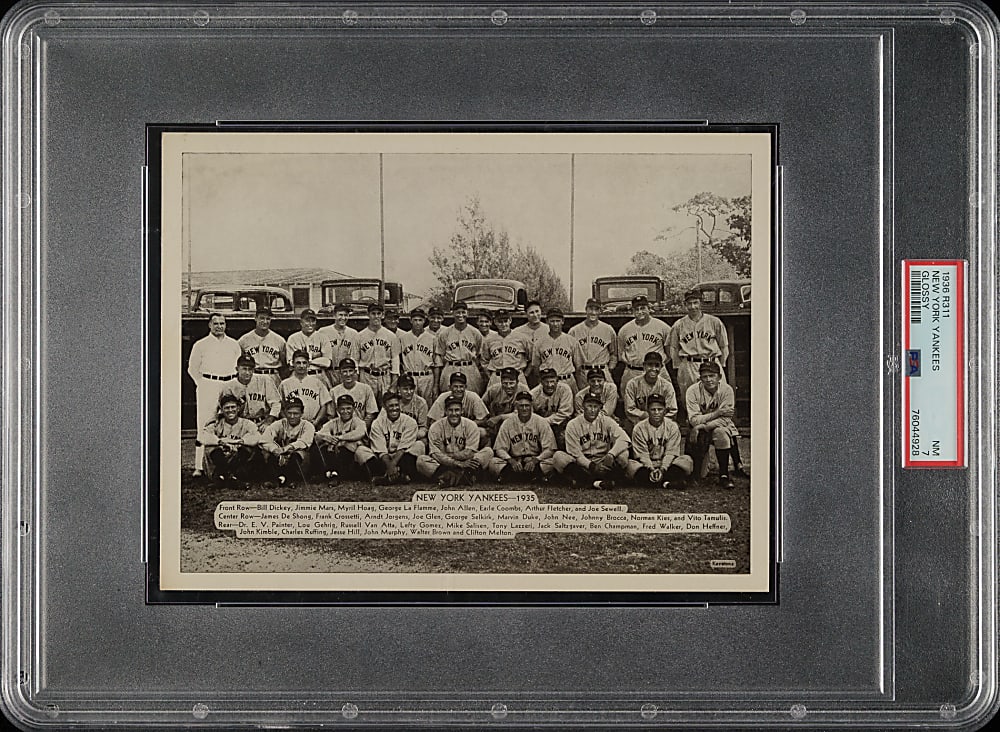 1936 R311 Glossy Finish Premium New York Yankees PSA NM 7 - 1 of 1 - Highest Graded!
