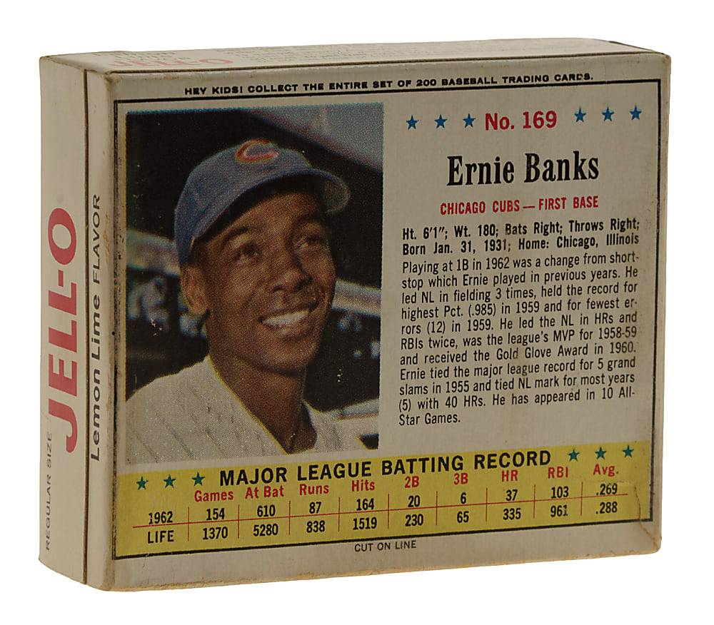 1963 Jell-O Original Unopened Box with #169 Ernie Banks