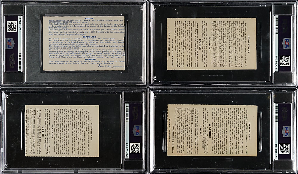 1972 Reggie Jackson Signed World Series Ticket Stub Collection (4) - PSA/DNA