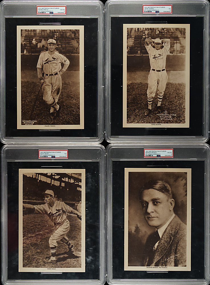 1931 Metropolitan Studio St. Louis Cardinals Complete Set (30) Including Dizzy Dean Rookie PSA EX 5 with Original Mailing Envelope