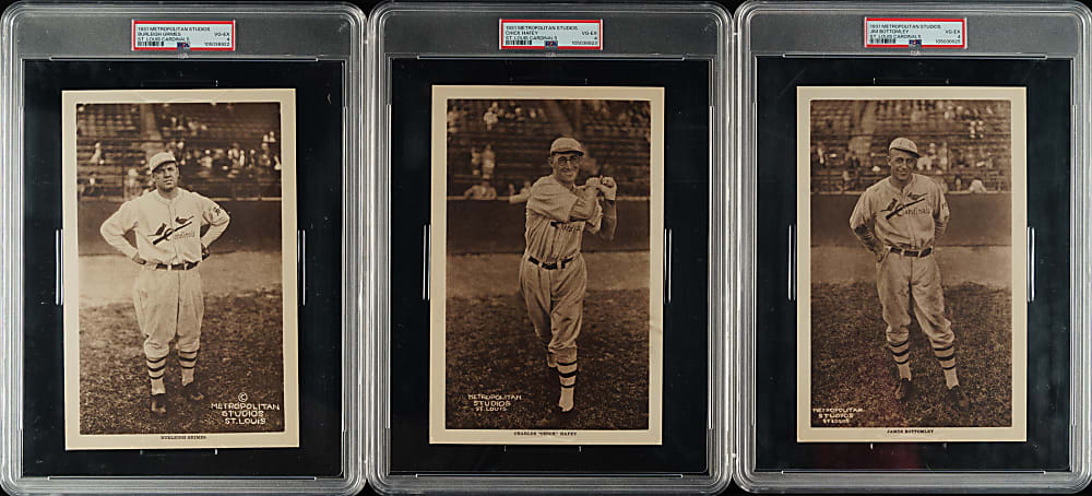 1931 Metropolitan Studio St. Louis Cardinals Complete Set (30) Including Dizzy Dean Rookie PSA EX 5 with Original Mailing Envelope