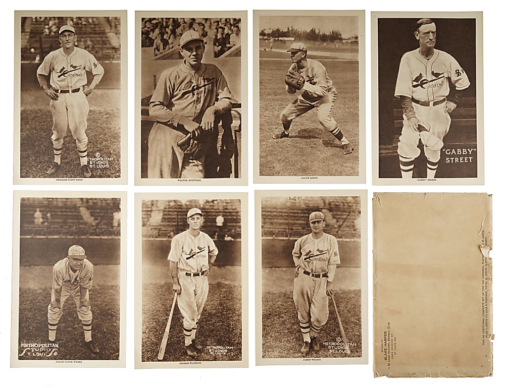 1931 Metropolitan Studio St. Louis Cardinals Complete Set (30) Including Dizzy Dean Rookie PSA EX 5 with Original Mailing Envelope