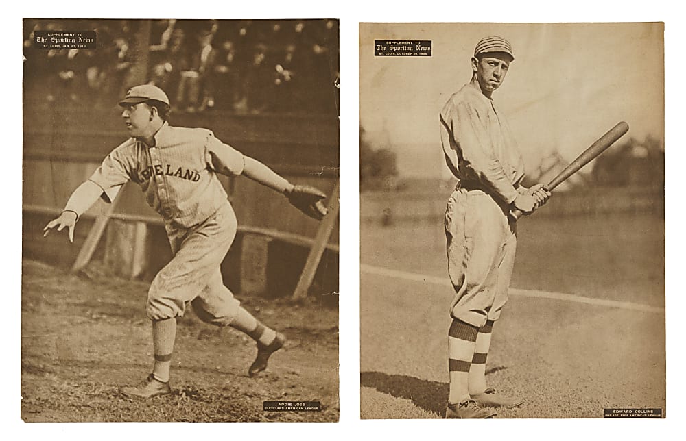 1909-1913 M101-2 Sporting News Supplements Addie Joss and Eddie Collins Pair