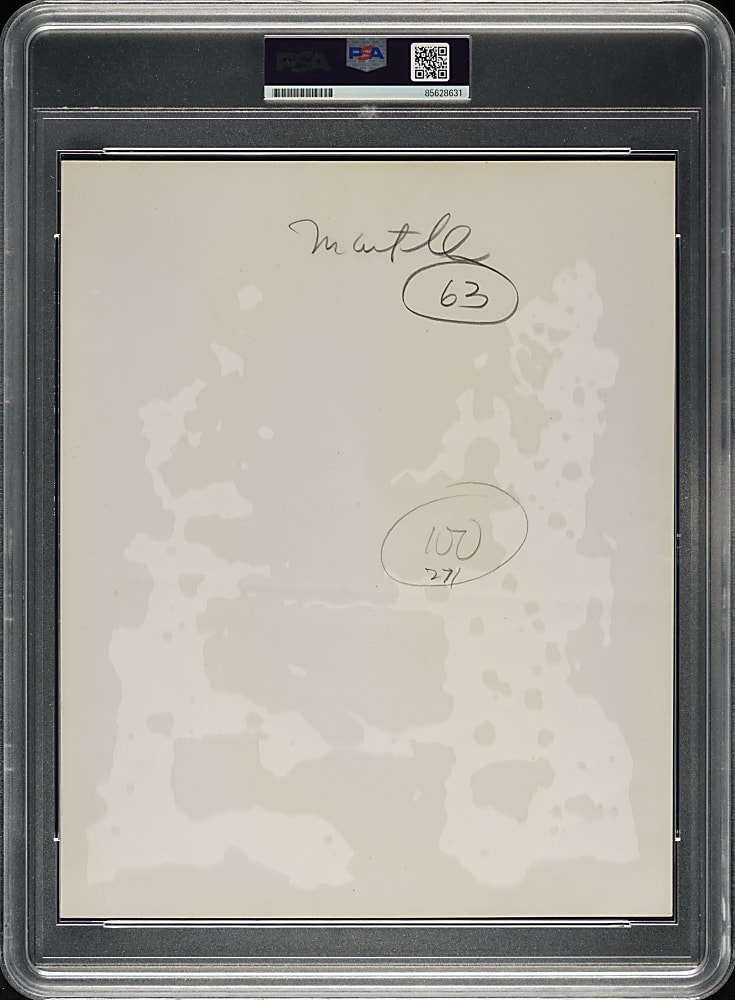 Circa 1963s Mickey Mantle Original New York Yankees Photograph PSA/DNA Type I - Image Used for 1963 Lenox Hill Hospital Postcard