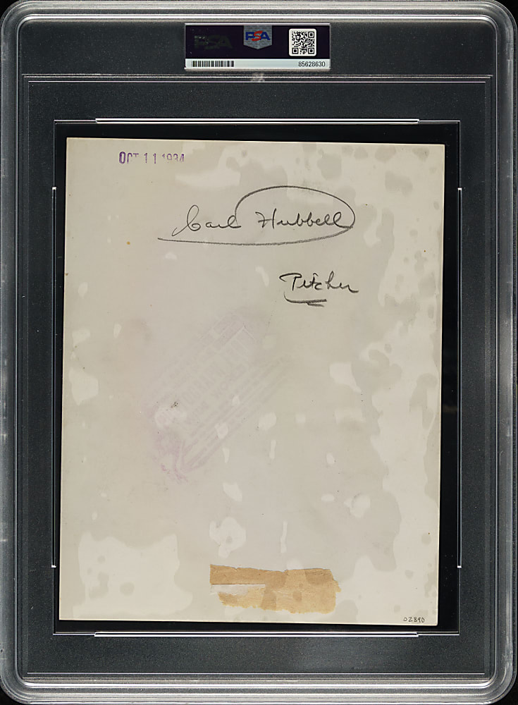 1934 Carl Hubbell Original World Wide News Service Photograph PSA/DNA Type I