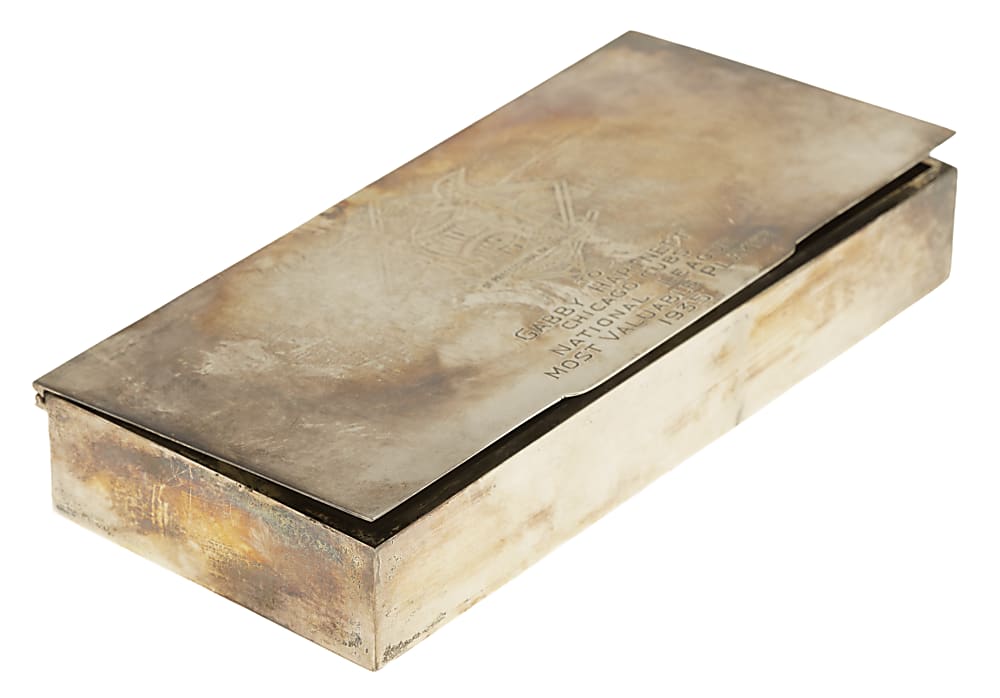 1935 Gabby Hartnett National League Most Valuable Player Sterling-Silver Cigar Box- Direct Family Provenance