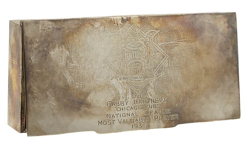 1935 Gabby Hartnett National League Most Valuable Player Sterling-Silver Cigar Box- Direct Family Provenance