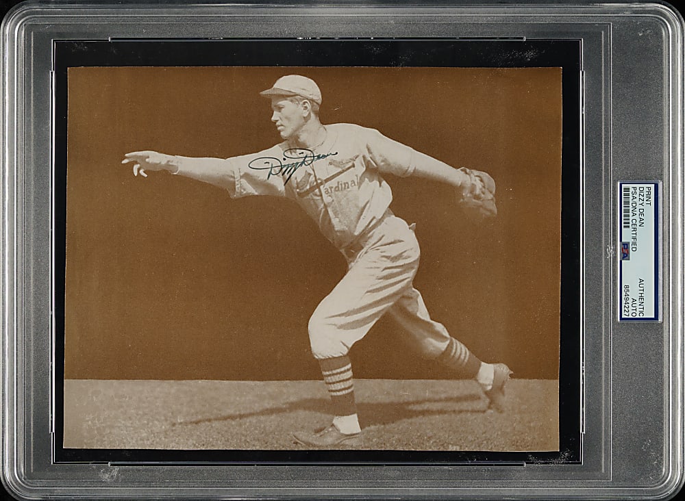 Dizzy Dean Signed Print - PSA/DNA and JSA