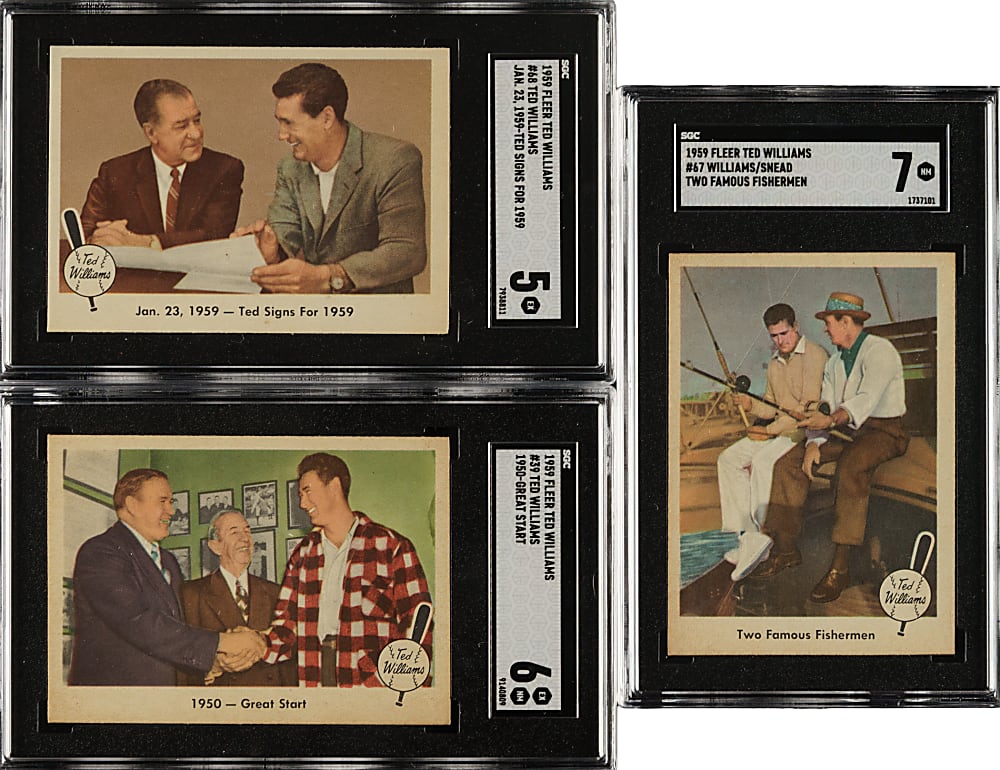 1959 Fleer Ted Williams Complete Set (80) Including #68 "Ted Signs" SGC EX 5