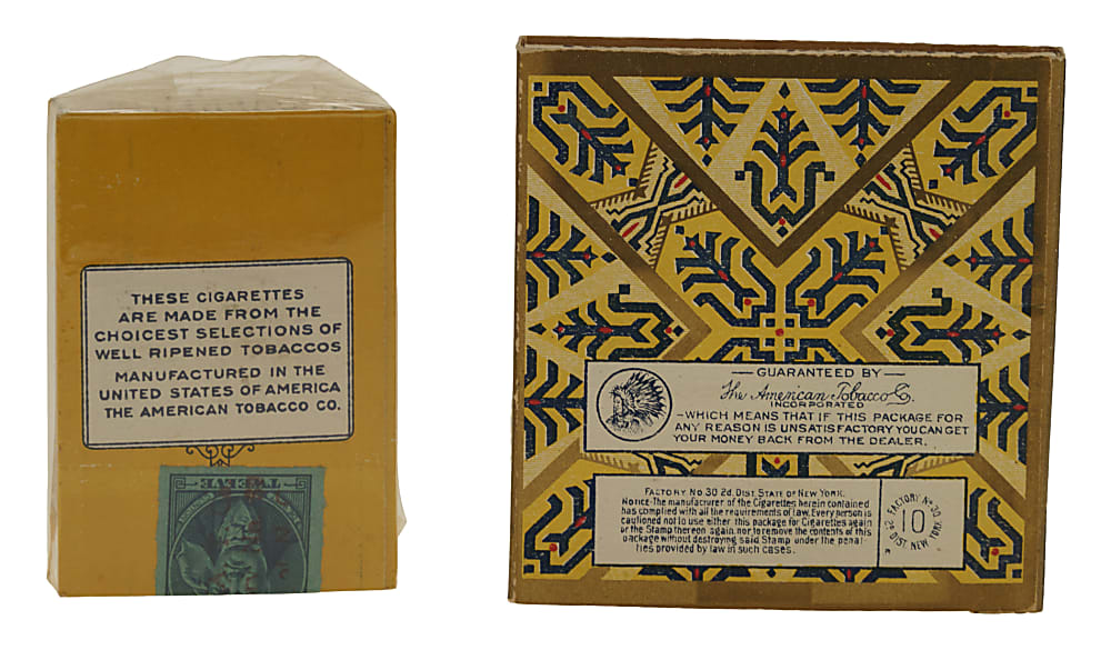 Circa 1910 Tolstoi and 1932 Sovereign Cigarettes Pack Pair