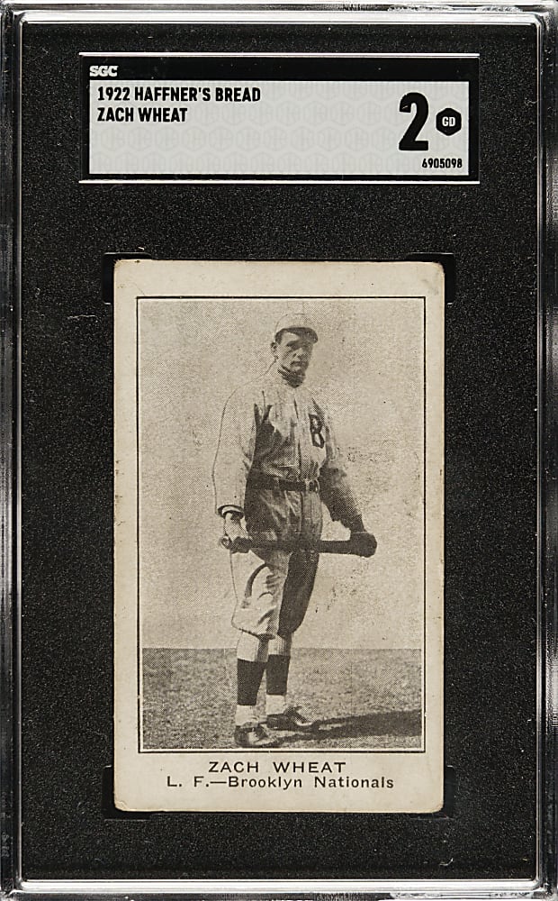 1922 Haffner's Bread Zach Wheat SGC GOOD 2