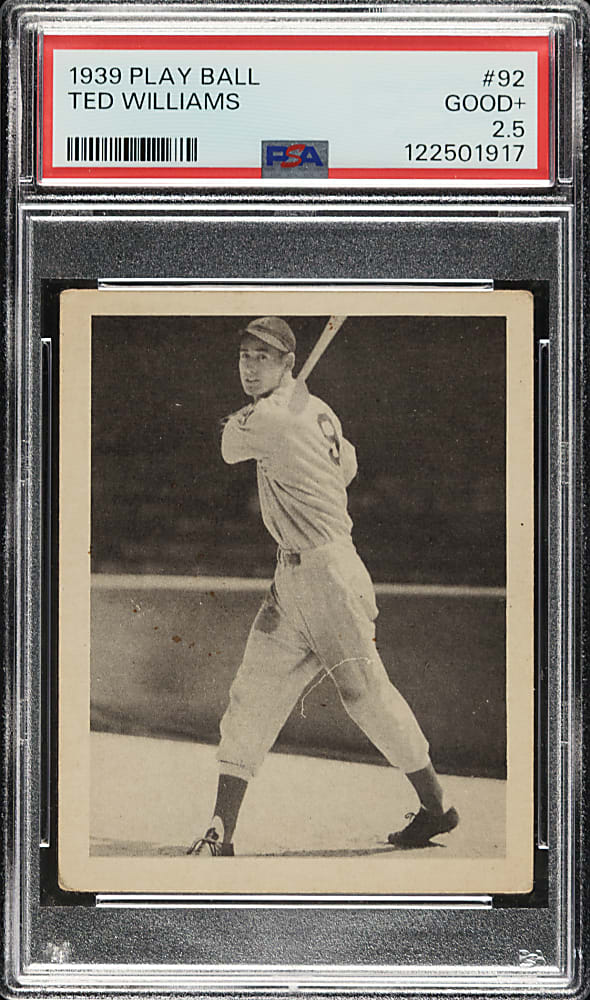 1939 R334 Play Ball #92 Ted Williams Rookie PSA GOOD+ 2.5