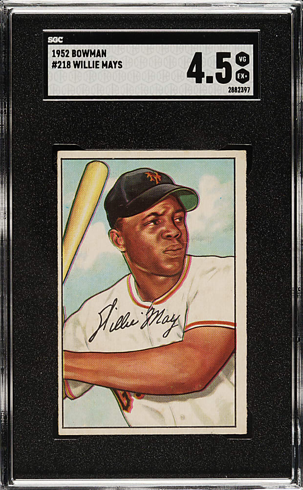1952 Bowman #218 Willie Mays SGC VG/EX+ 4.5