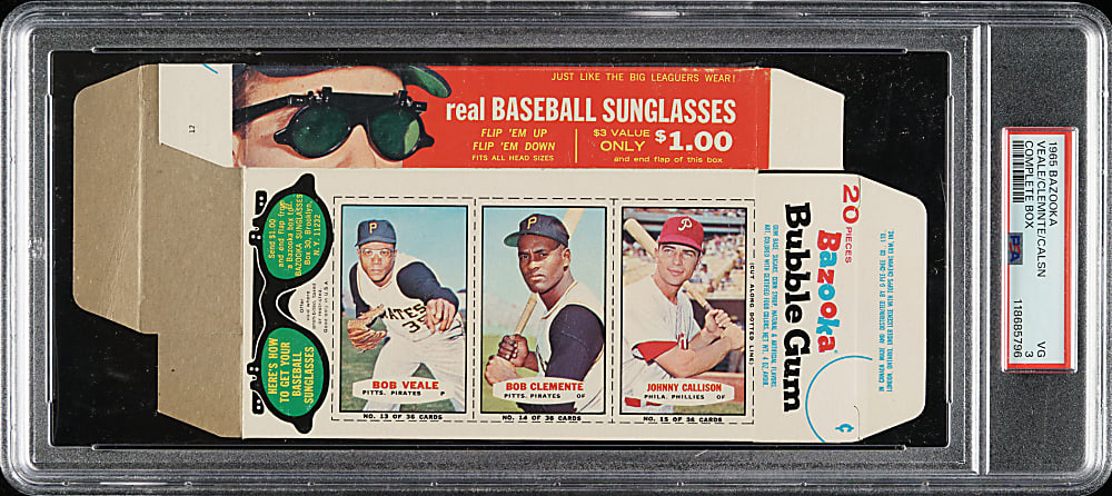 1965 Bazooka Complete Box with Roberto Clemente PSA VG 3