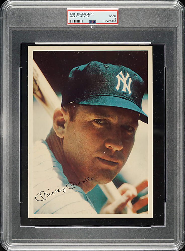 1961 Phillies Cigar Mickey Mantle PSA GOOD 2