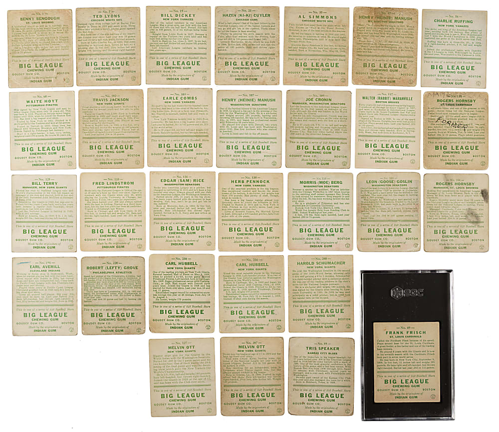 1933 R319 Goudey Partial Set (145/240)