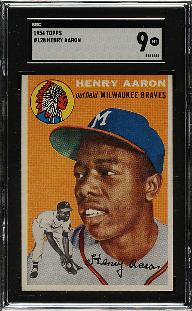 1954 Topps #128 Hank Aaron Rookie SGC MINT 9 - Highest Graded!