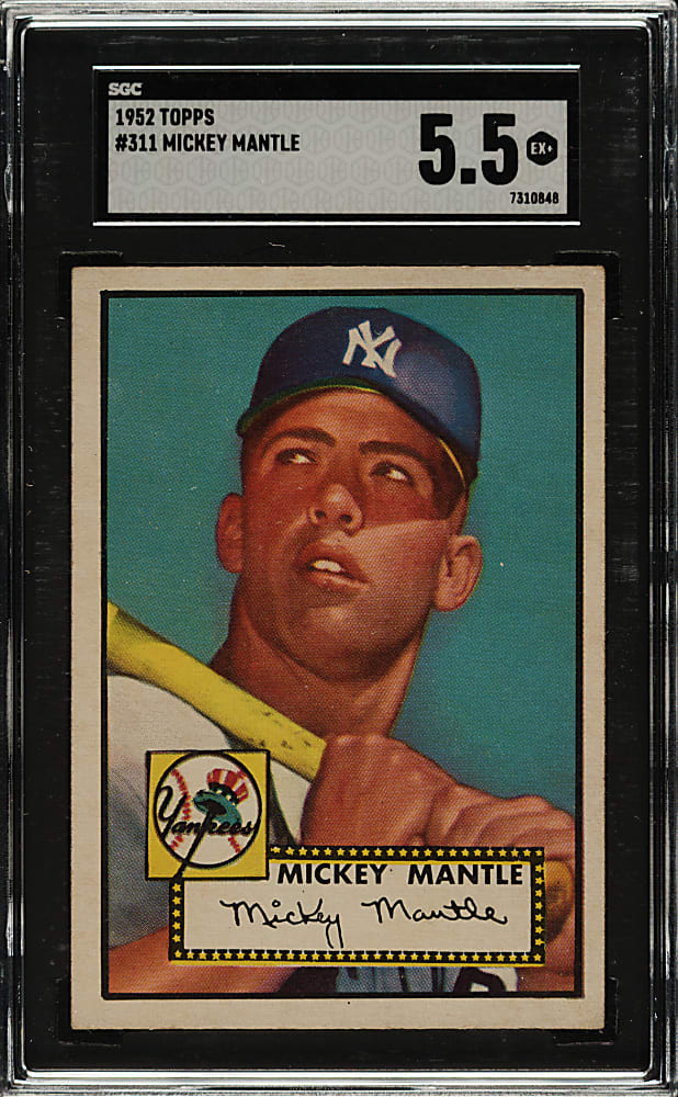1952 Topps #311 Mickey Mantle SGC EX+ 5.5