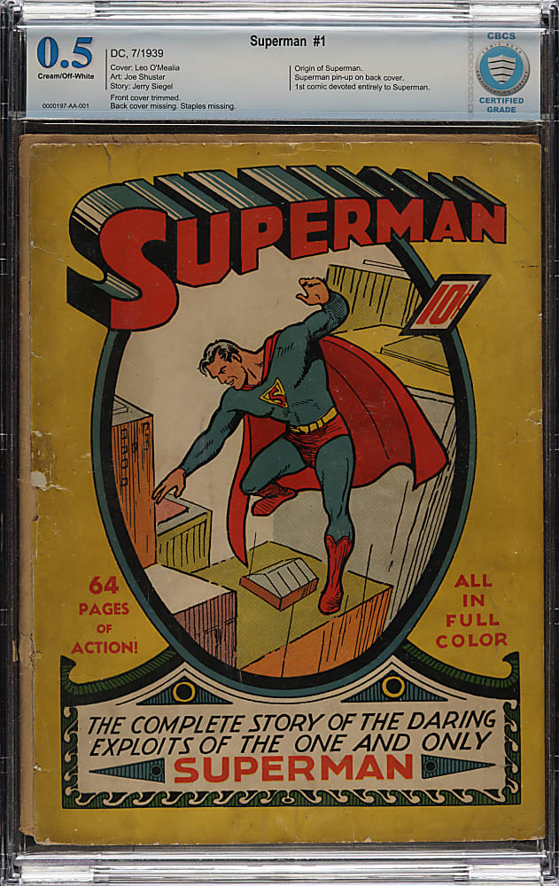 1939 D. C. Comics "Superman #1" CBCS 0.5