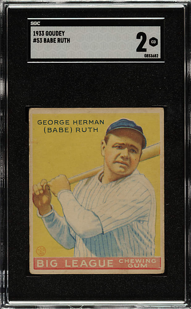 1933 R319 Goudey #53 Babe Ruth SGC GOOD 2
