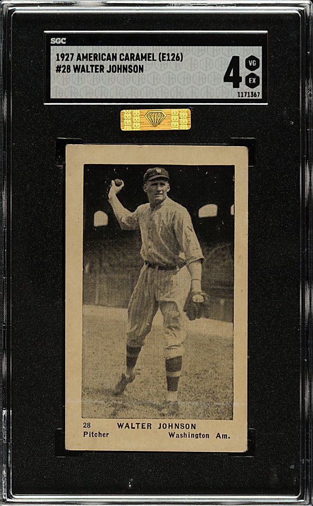 1927 E126 American Caramel "Series of 60" #28 Walter Johnson SGC VG/EX 4