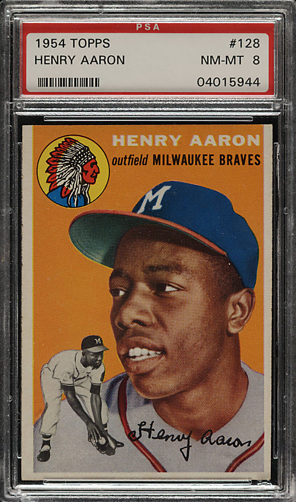 1954 Topps #128 Hank Aaron Rookie PSA NM-MT 8