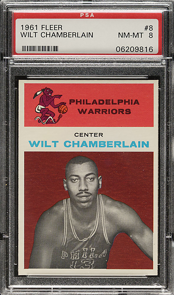 1961-1962 Fleer Basketball #8 Wilt Chamberlain Rookie PSA NM-MT 8