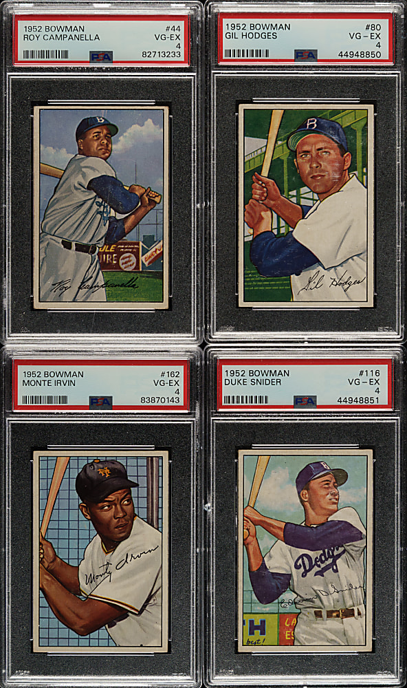 1952 Bowman PSA-Graded Partial Set (109/252) Including Campanella, Hodges, and Snider
