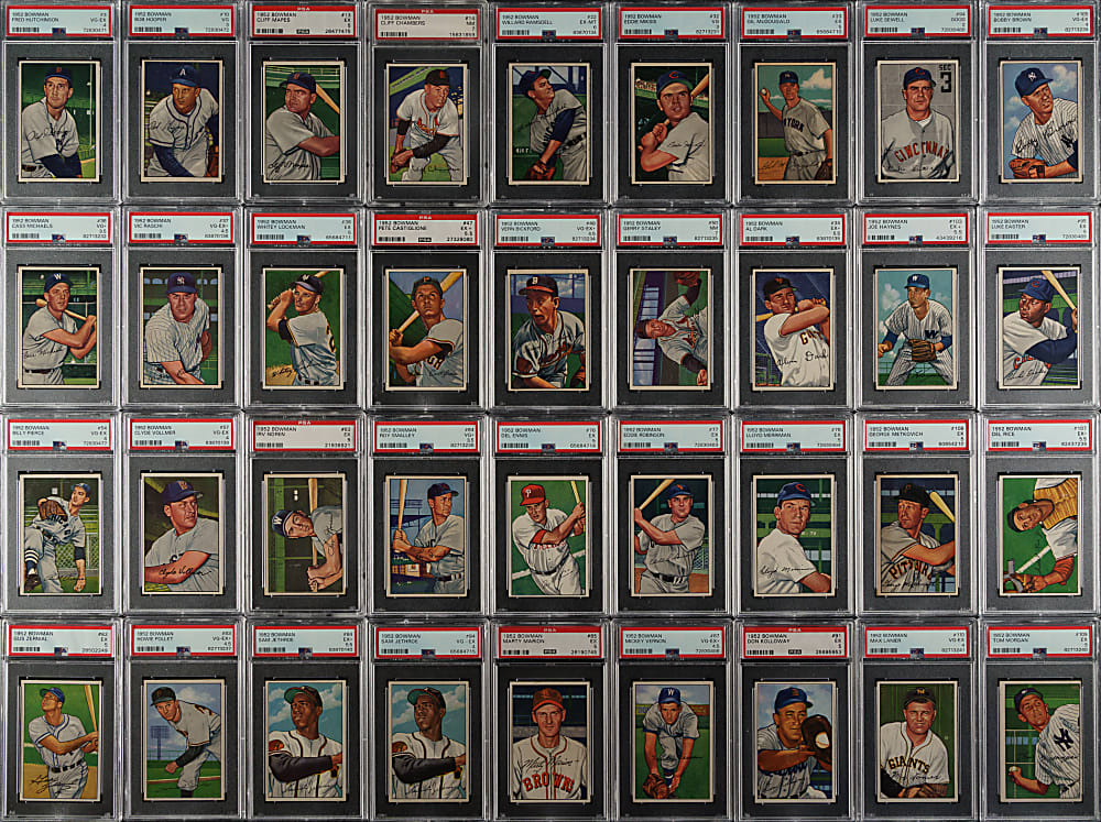 1952 Bowman PSA-Graded Partial Set (109/252) Including Campanella, Hodges, and Snider