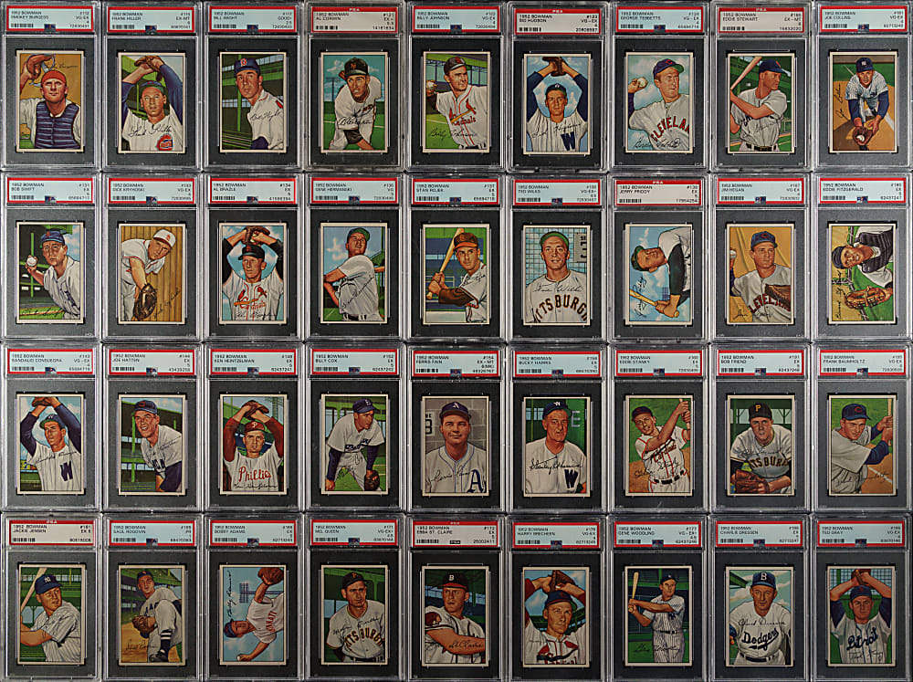 1952 Bowman PSA-Graded Partial Set (109/252) Including Campanella, Hodges, and Snider
