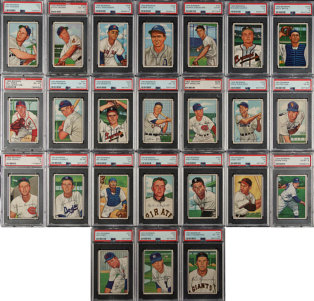 1952 Bowman PSA-Graded Partial Set (109/252) Including Campanella, Hodges, and Snider