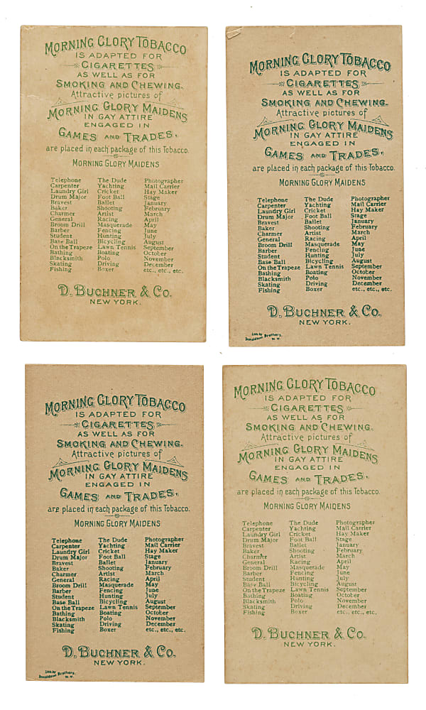 Circa 1888 N285 Buchner & Co. "Morning Glory Maidens" Partial Set (32/51) Plus Seven N286 "Musical Instruments Girls"