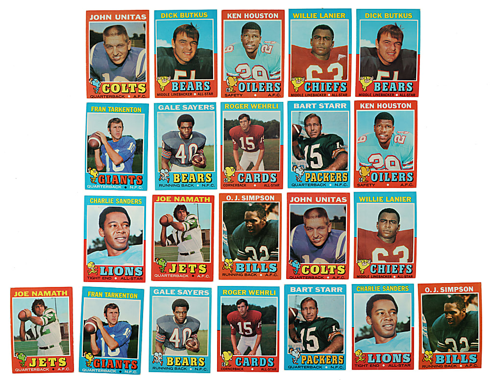 1971 Topps Football Complete Set Pair (2 Sets, 526 Cards)