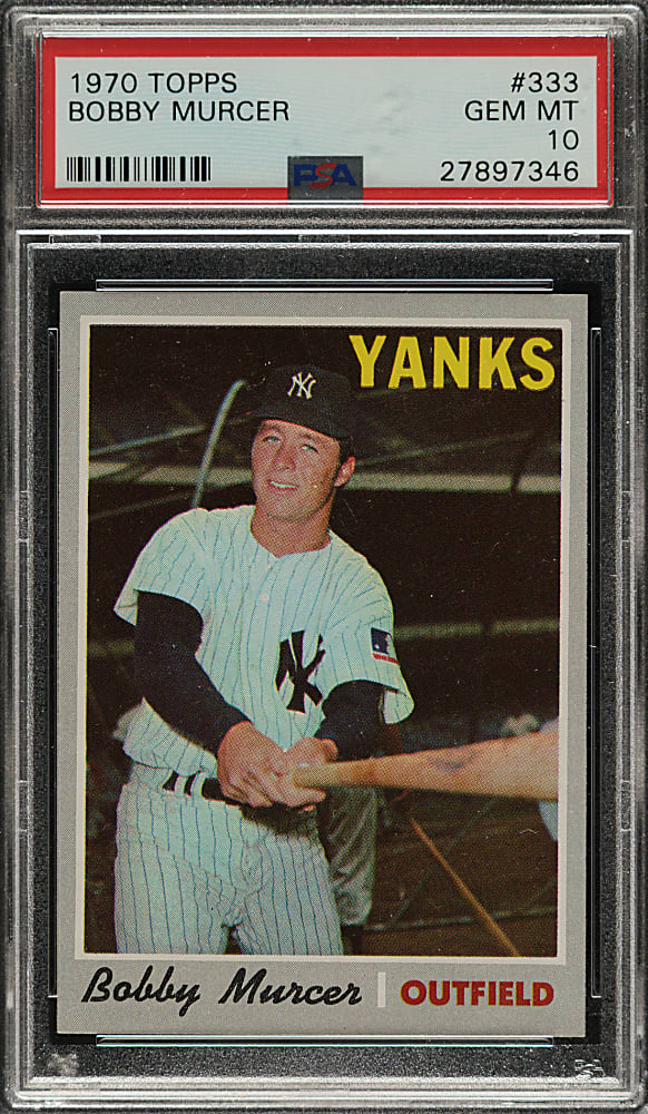 1970 Topps #333 Bobby Murcer PSA GEM MINT 10 - 1 of 2 - Highest Graded!