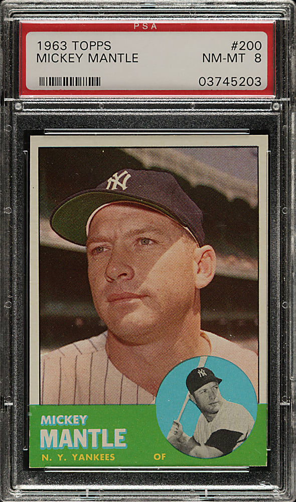 1963 Topps #200 Mickey Mantle PSA NM-MT 8