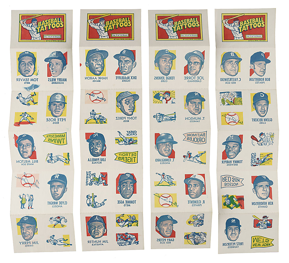1971 Topps Tattoos Complete Sheet Set (16)