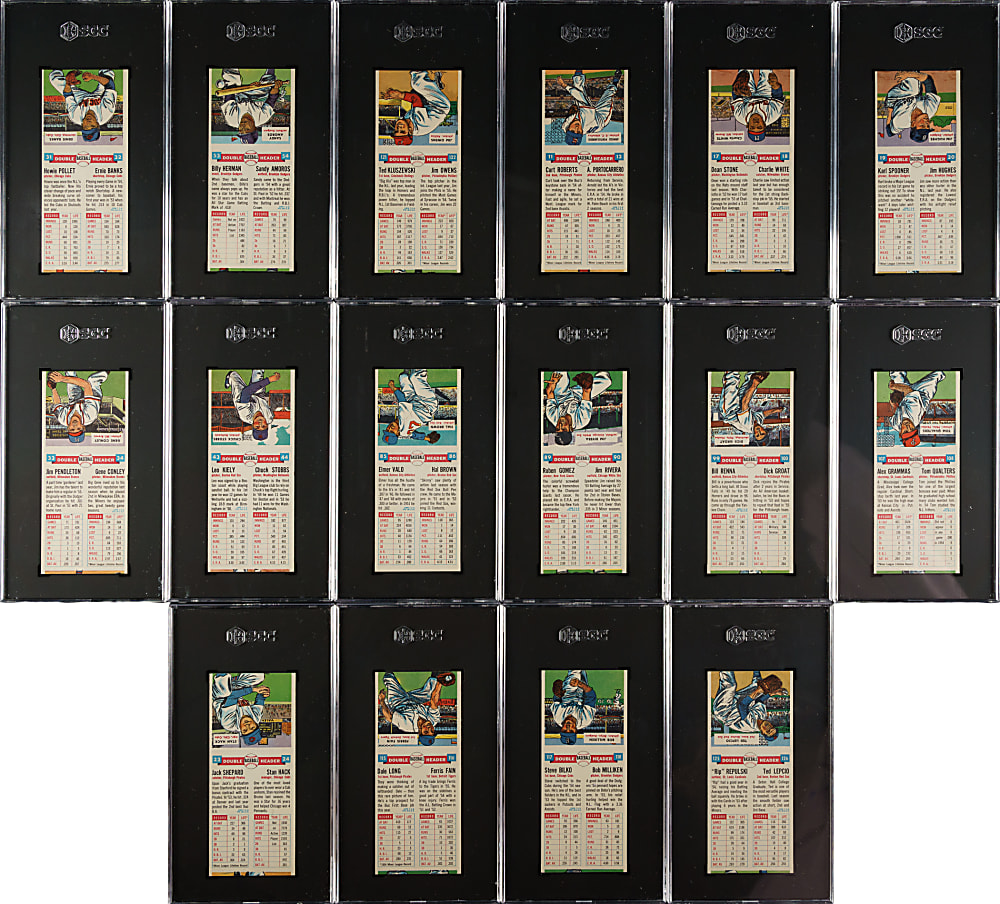 High-Grade 1955 Topps Doubleheaders Complete Unperforated Proof Set (66) Including 19 SGC-Graded Cards