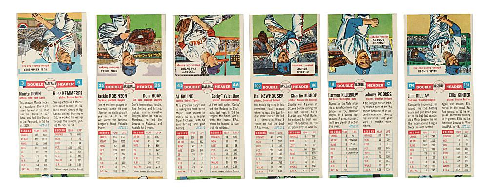 High-Grade 1955 Topps Doubleheaders Complete Unperforated Proof Set (66) Including 19 SGC-Graded Cards