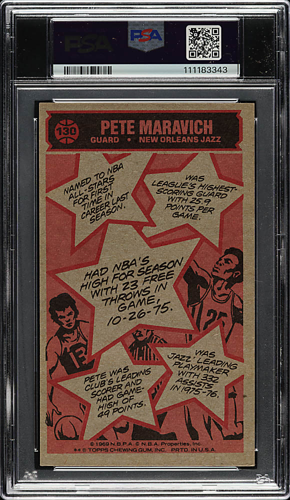 Signed 1976-1977 Topps Basketball #130 Pete Maravich All-Star PSA/DNA NM-MT 8