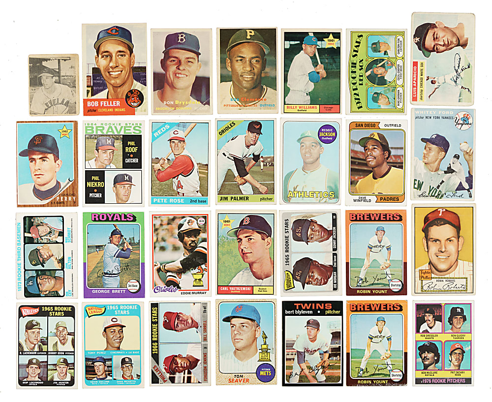 1948 to 1979 Topps and Bowman Hall of Famers and Stars Collection (79) Including Brock, Drysdale, R. Jackson, McCovey, Stargell, and Brett Rookies