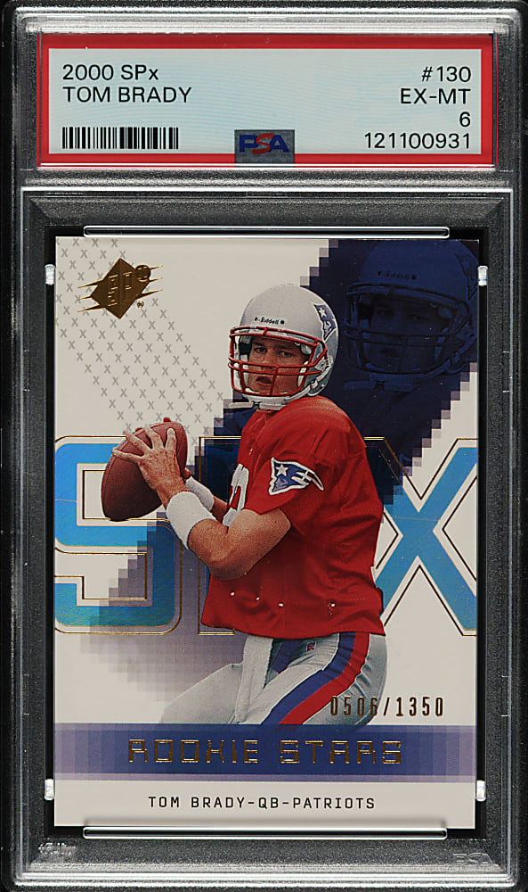 2000 Upper Deck SPX Football #130 Tom Brady Rookie #506/1,350 PSA EX-MT 6