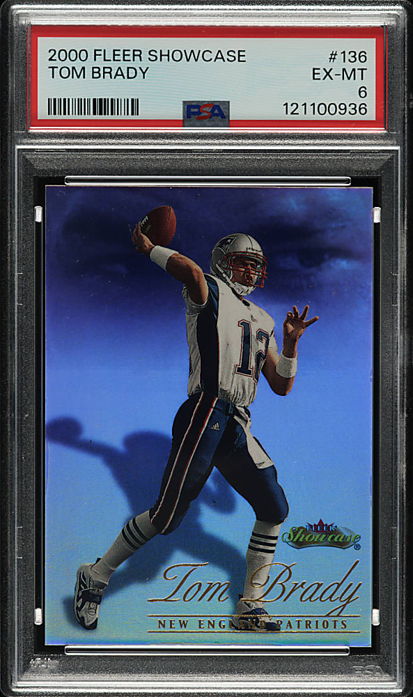 2000 Fleer Showcase Football #136 Tom Brady Rookie #318/2,000 PSA EX-MT 6