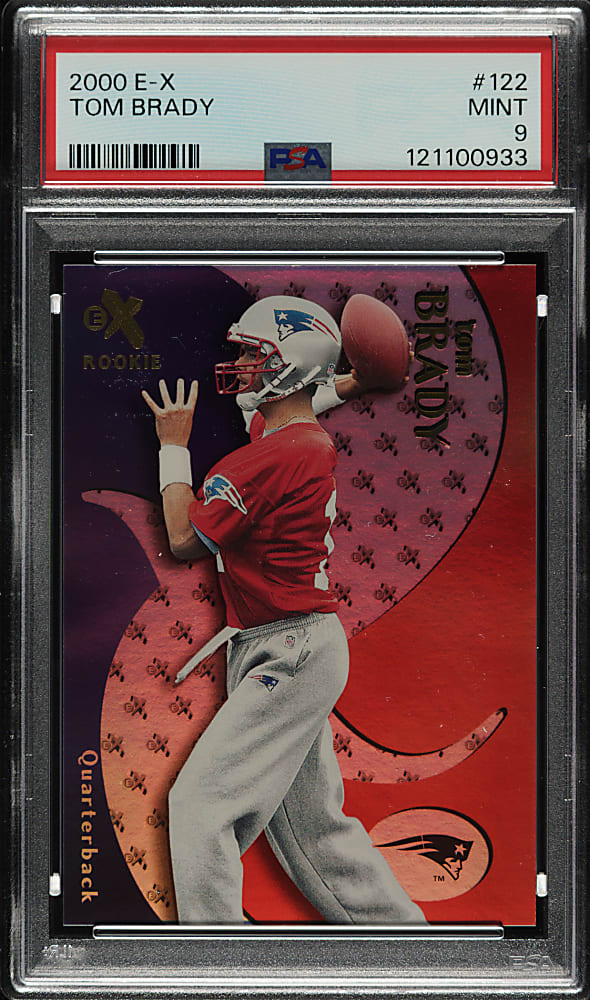 2000 Fleer E-X Football #122 Tom Brady Rookie #1,486/1,500 PSA MINT 9