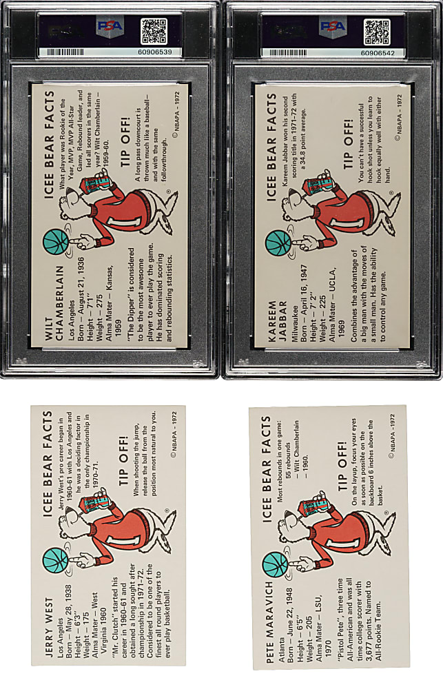 High-Grade 1972-1973 Icee Bear Basketball Complete Set (20)