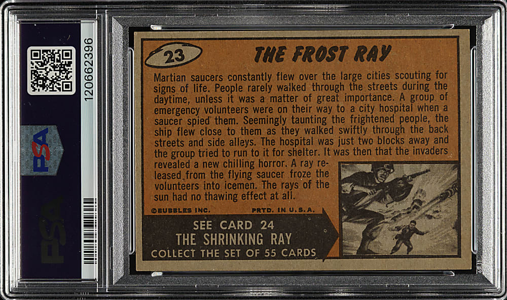 1962 Topps "Mars Attacks" #23 "The Frost Ray" PSA NM-MT+ 8.5
