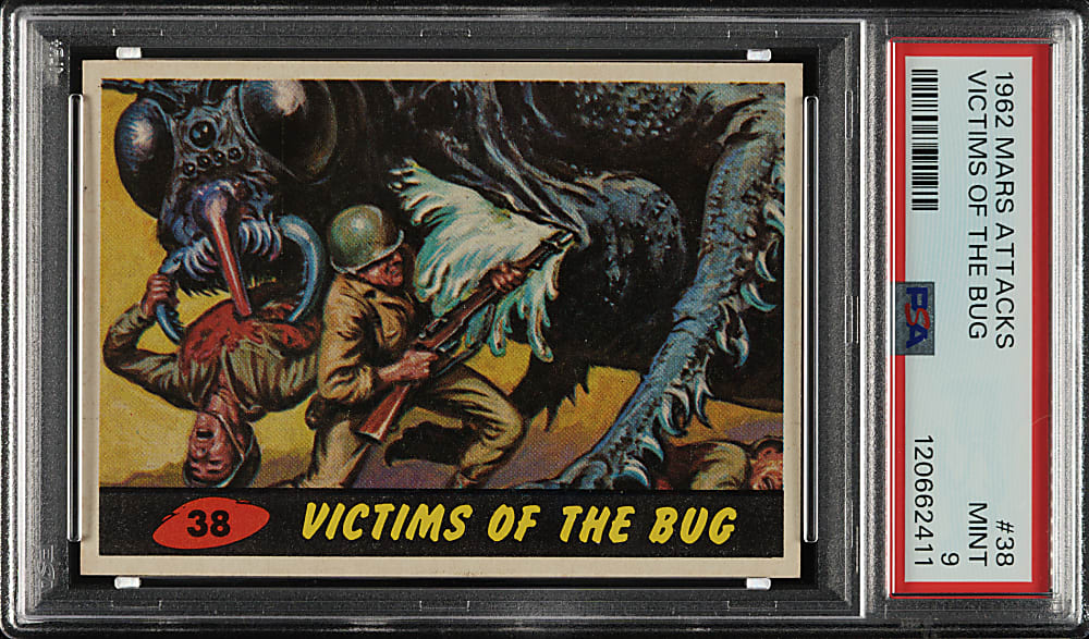 1962 Topps "Mars Attacks" #38 "Victims Of The Bug" PSA MINT 9 - Highest Graded!