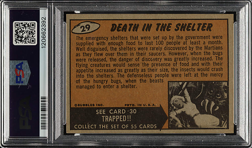 1962 Topps "Mars Attacks" #29 "Death In The Shelter" PSA NM-MT 8