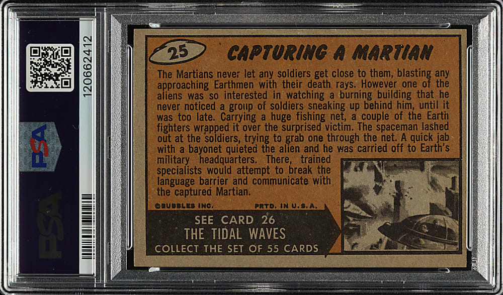 1962 Topps "Mars Attacks" #25 "Capturing A Martian" PSA NM-MT 8