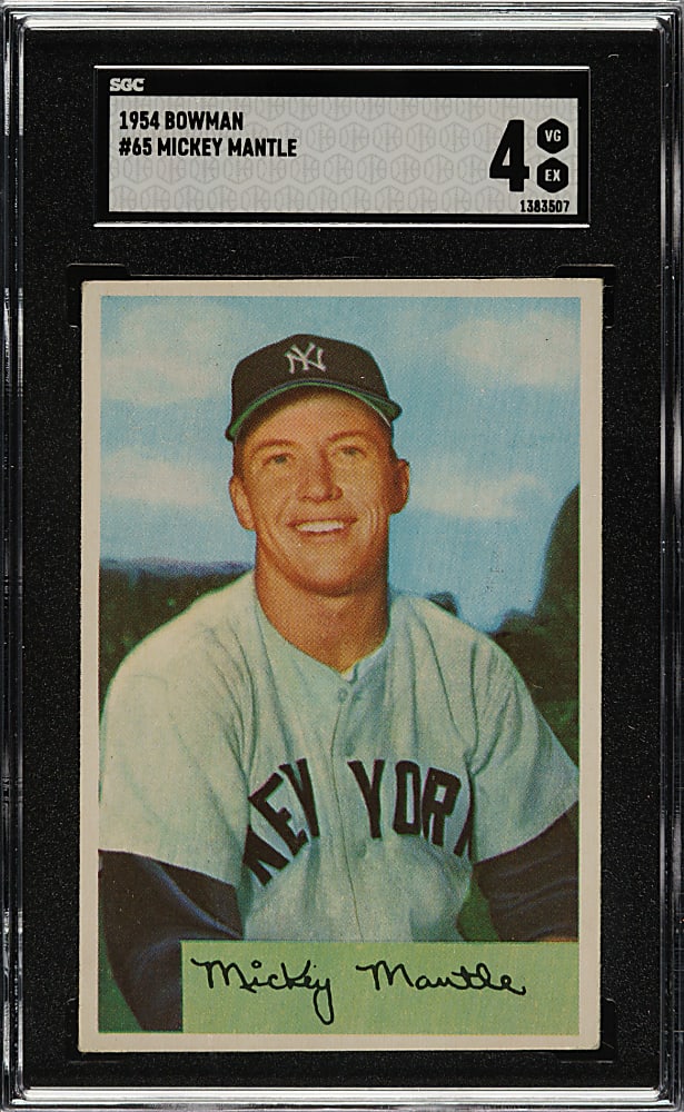1954 Bowman #65 Mickey Mantle SGC VG/EX 4